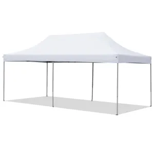 10x20 Ft Pop Up Canopy Tent Wedding Party Patio Gazebo Shelter White