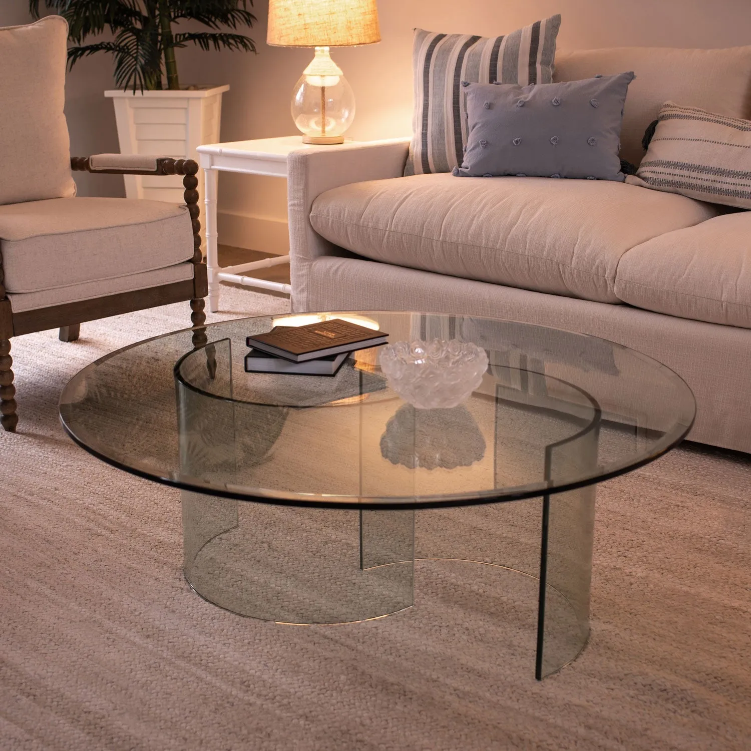 12" Round Clear Glass Table Tops