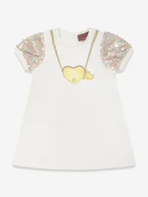 Aigner Baby Girls Charm Necklace Dress in White