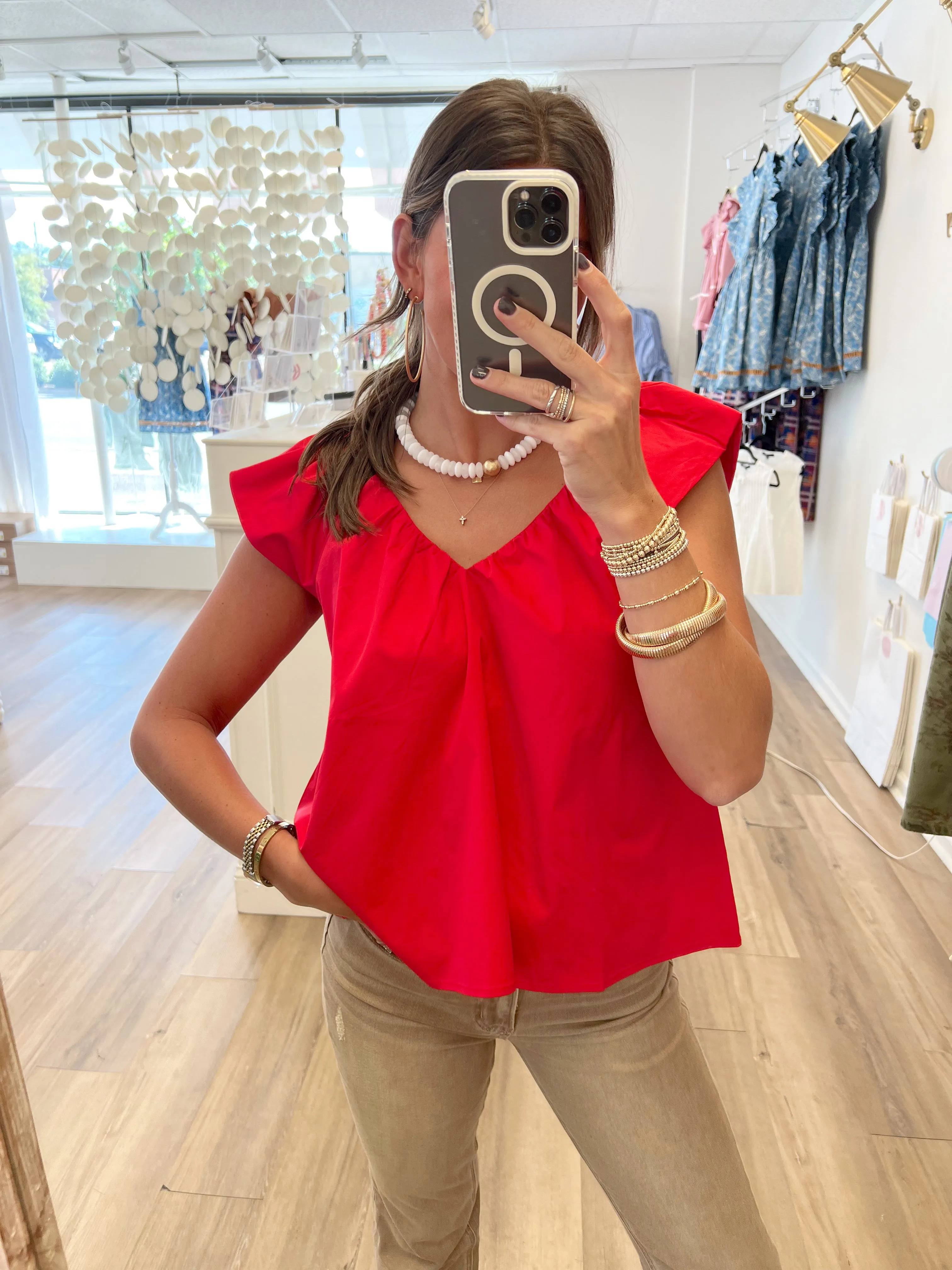 Amelia Poplin Top