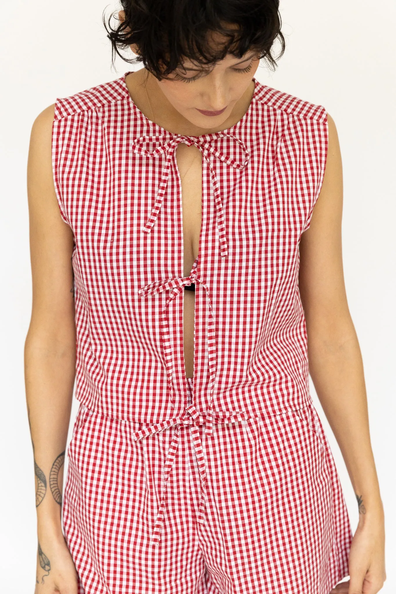 Annie Tie Top | Gingham