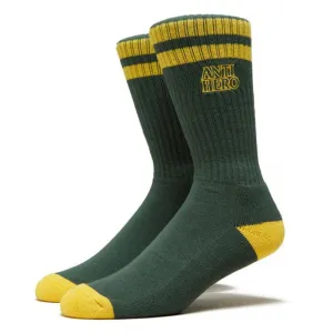 Anti-Hero Skateboards Black Hero Outline Green/Yellow Men's Socks