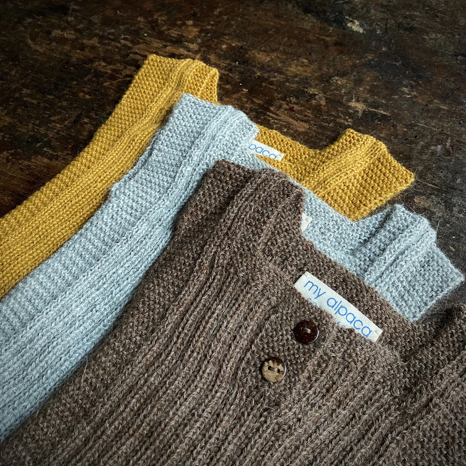 Baby & Kids Hand Knit Alpaca Rib Vest - Brown