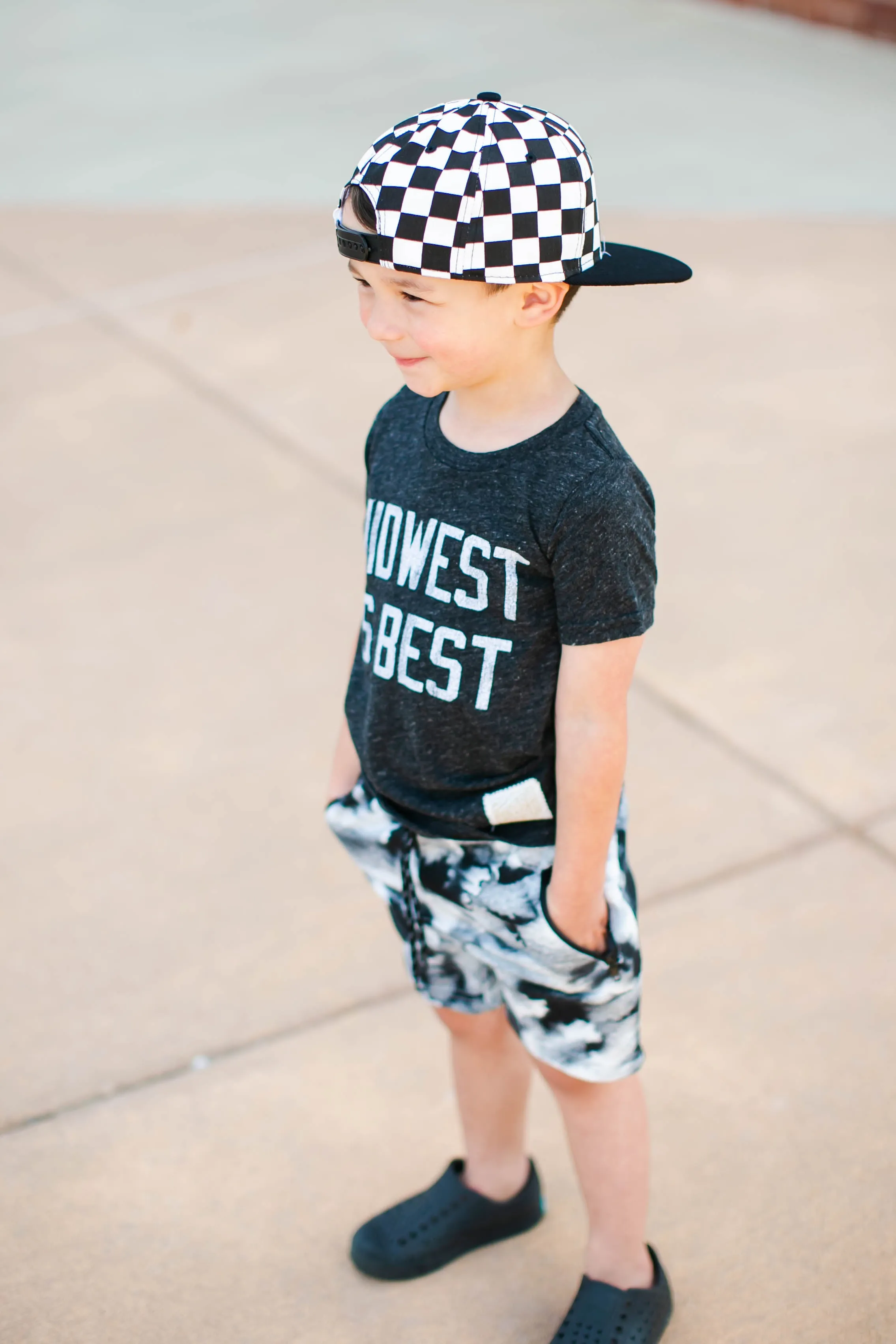 Baby and Children's SnapBack Hat in Checkers w/ Black Bill