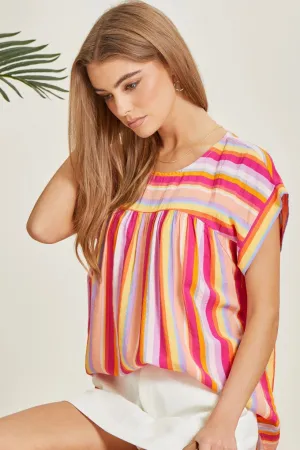 Back of Your Mind Striped Top  Multi Color