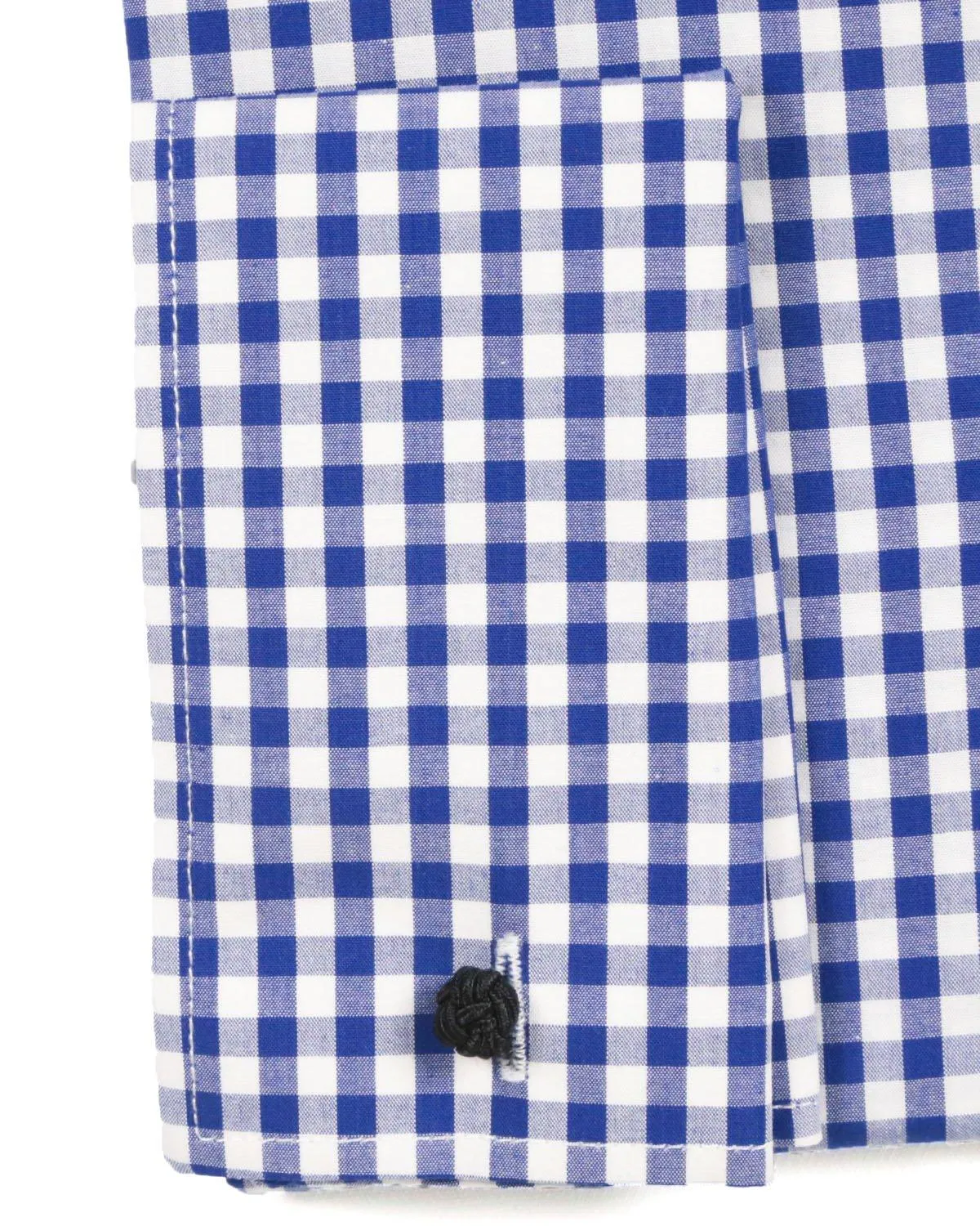 Blue Gingham Check French Cuff Regular Fit Shirt