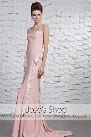 Blush Pink Stylish Cap Sleeves Prom Formal Evening Dress CX881522