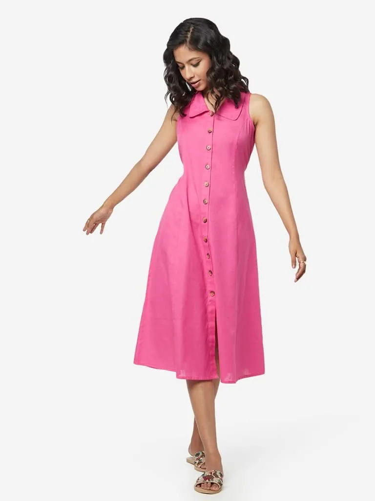 Bombay Paisley Fuchsia Shirtdress