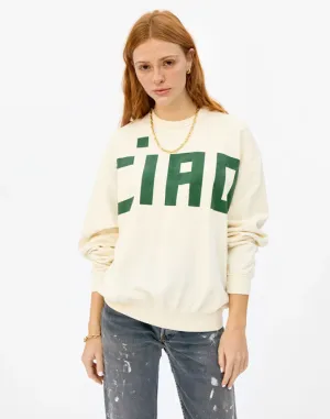 Clare V. Cream Oversized CIAO Sweatshirt