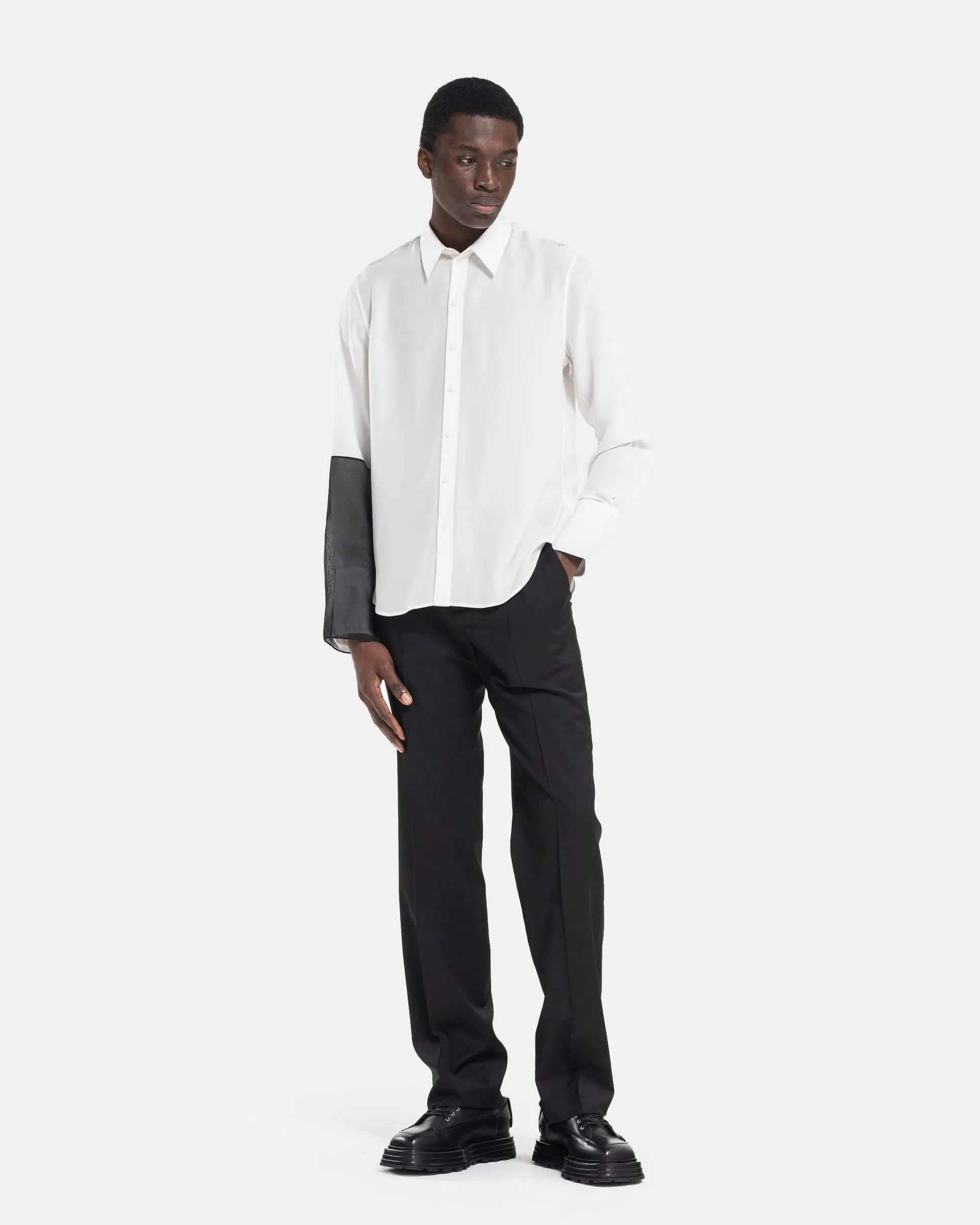 Combo Relaxed Shirt in White and Black