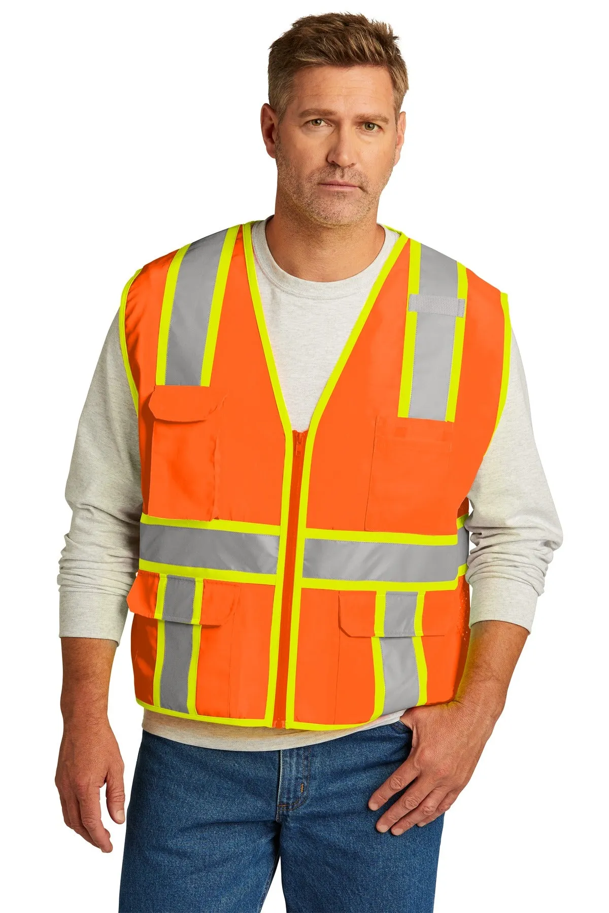 CornerStone ANSI 107 Class 2 Surveyor Zippered Two-Tone Vest