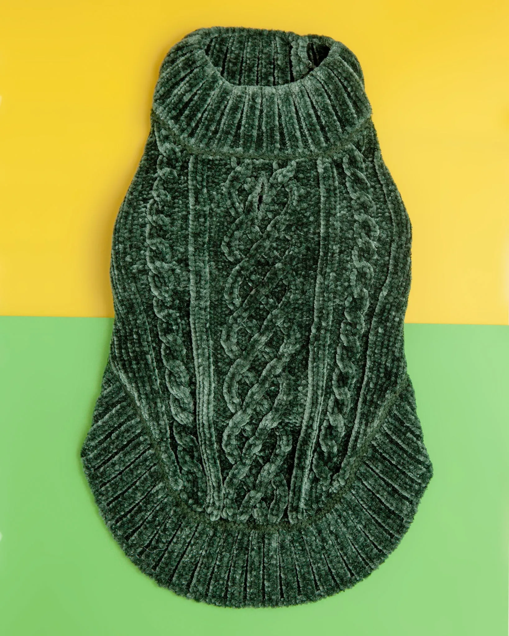 Cozy Chenille Dog Sweater in Forest Green << CLEARANCE >>