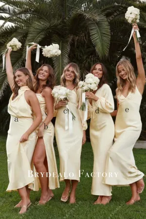 Daffodil Fit and Flare Ankle-Length Mismatched Bridesmaid Dresses