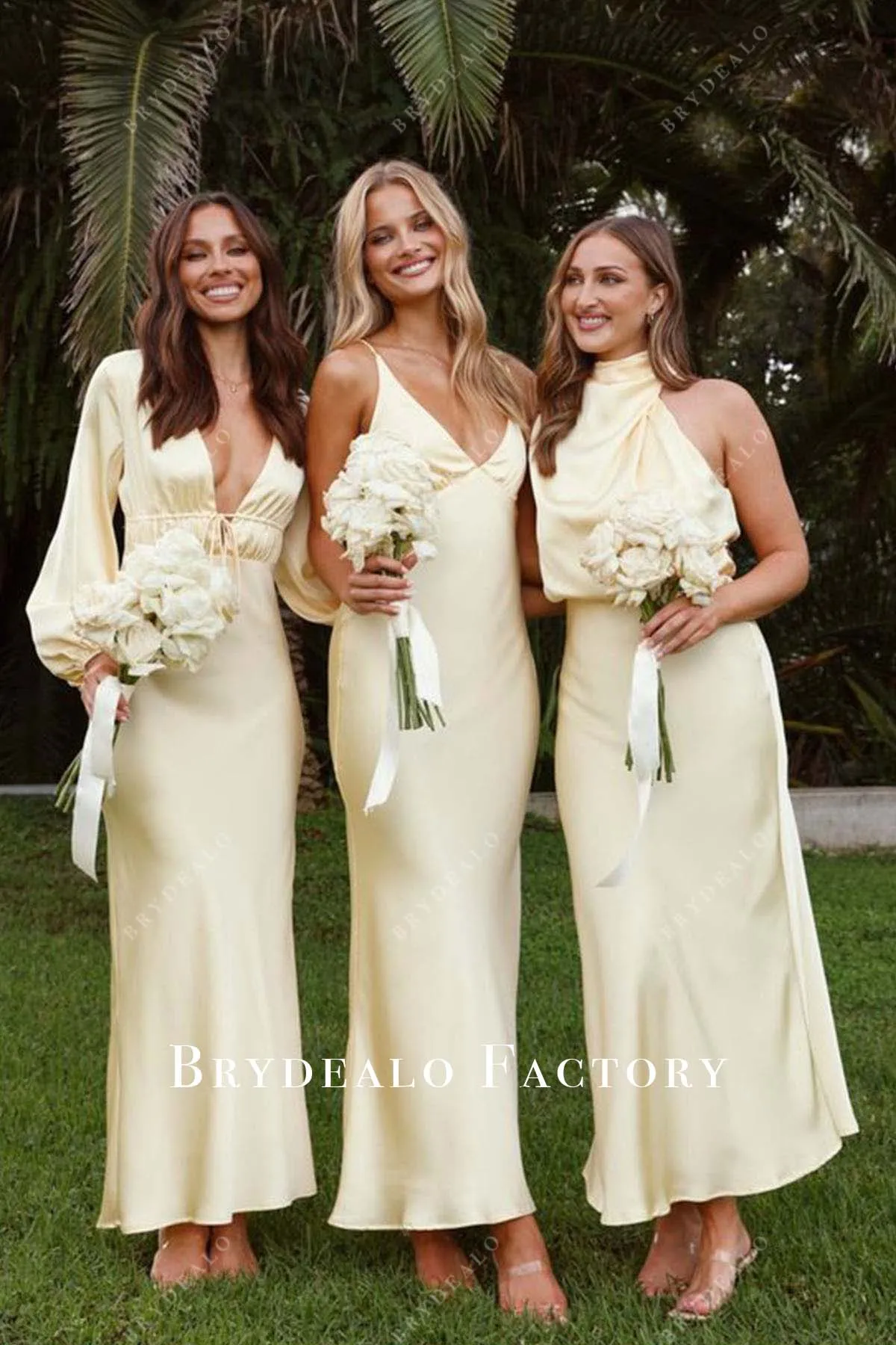 Daffodil Fit and Flare Ankle-Length Mismatched Bridesmaid Dresses