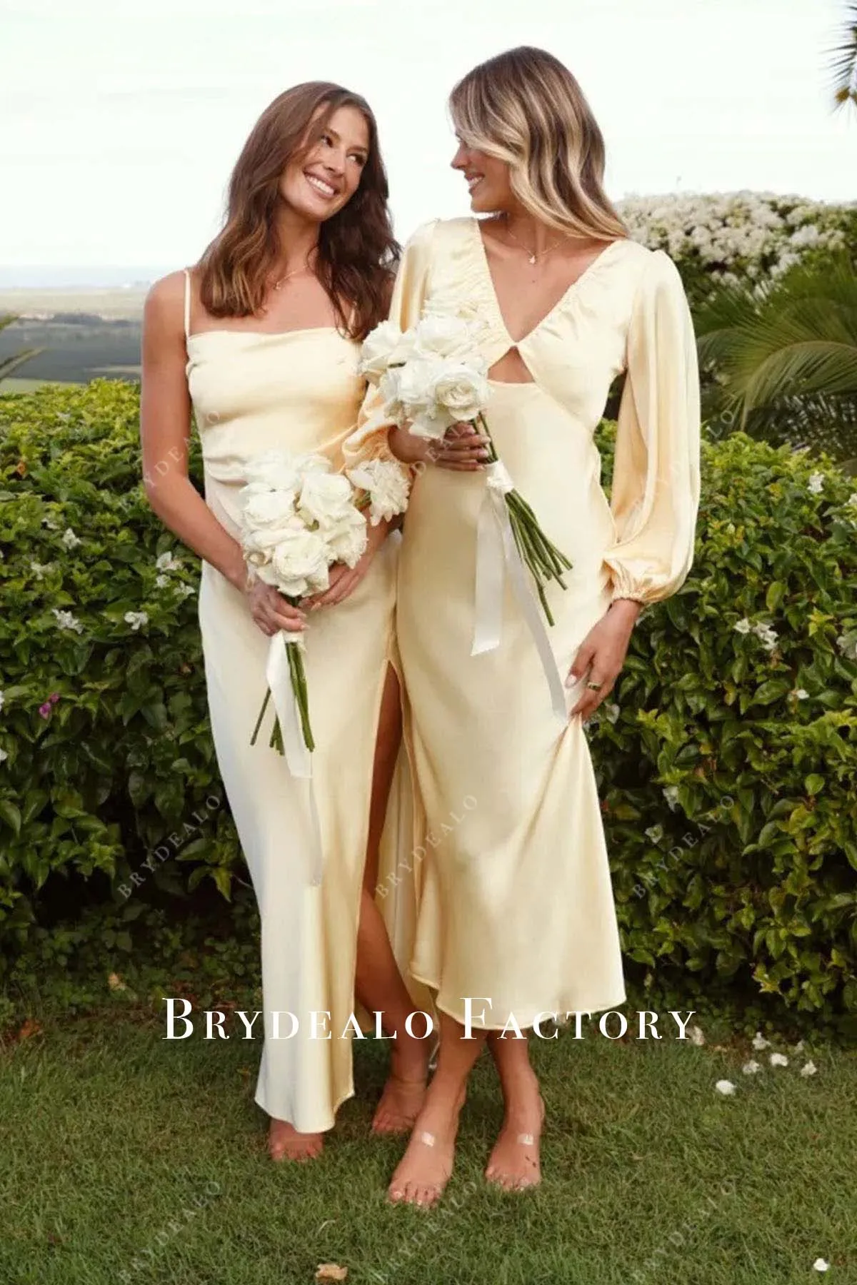 Daffodil Fit and Flare Ankle-Length Mismatched Bridesmaid Dresses