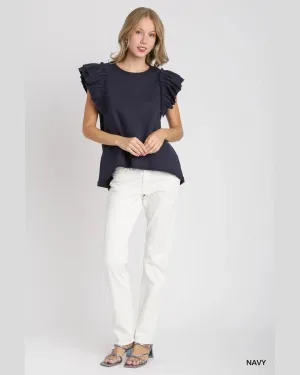 Double Ruffle Sleeves Top