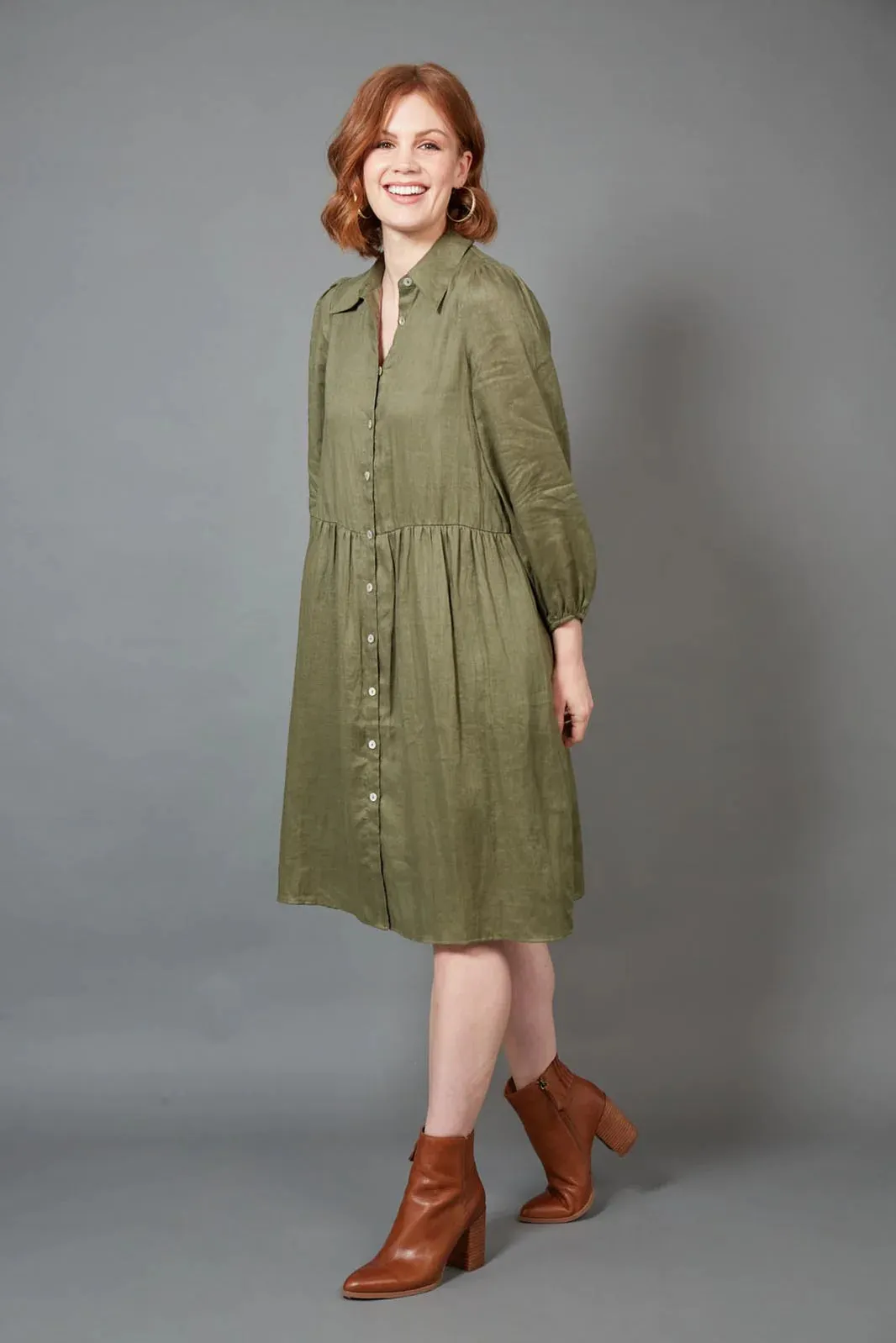 eb&ive - Studio Midi Shirt Dress - Khaki