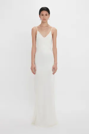 Exclusive Lace Detail Floor-Length Cami Dress In Ivory