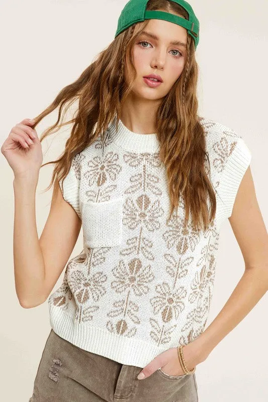 Flower Sleeveless Sweater Top *Online Only*