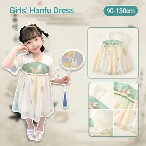 Girls Hanfu Traditional Dresses Floral Design