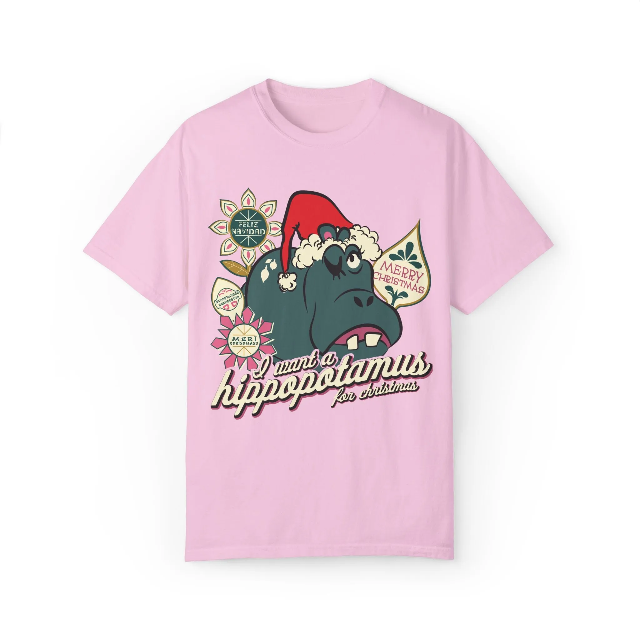 Hippo Christmas Comfort Colors Tee