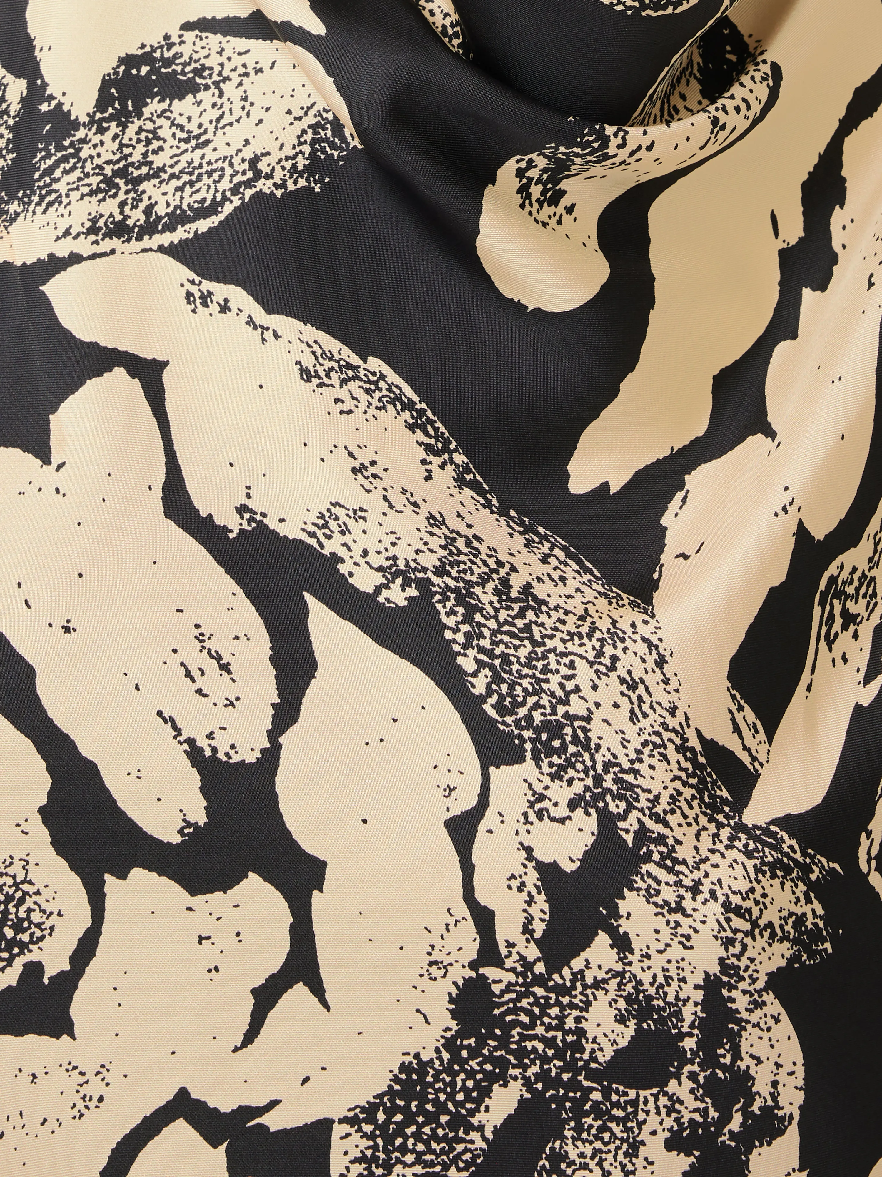 Ink Wave Silk Twill Top | Monochrome