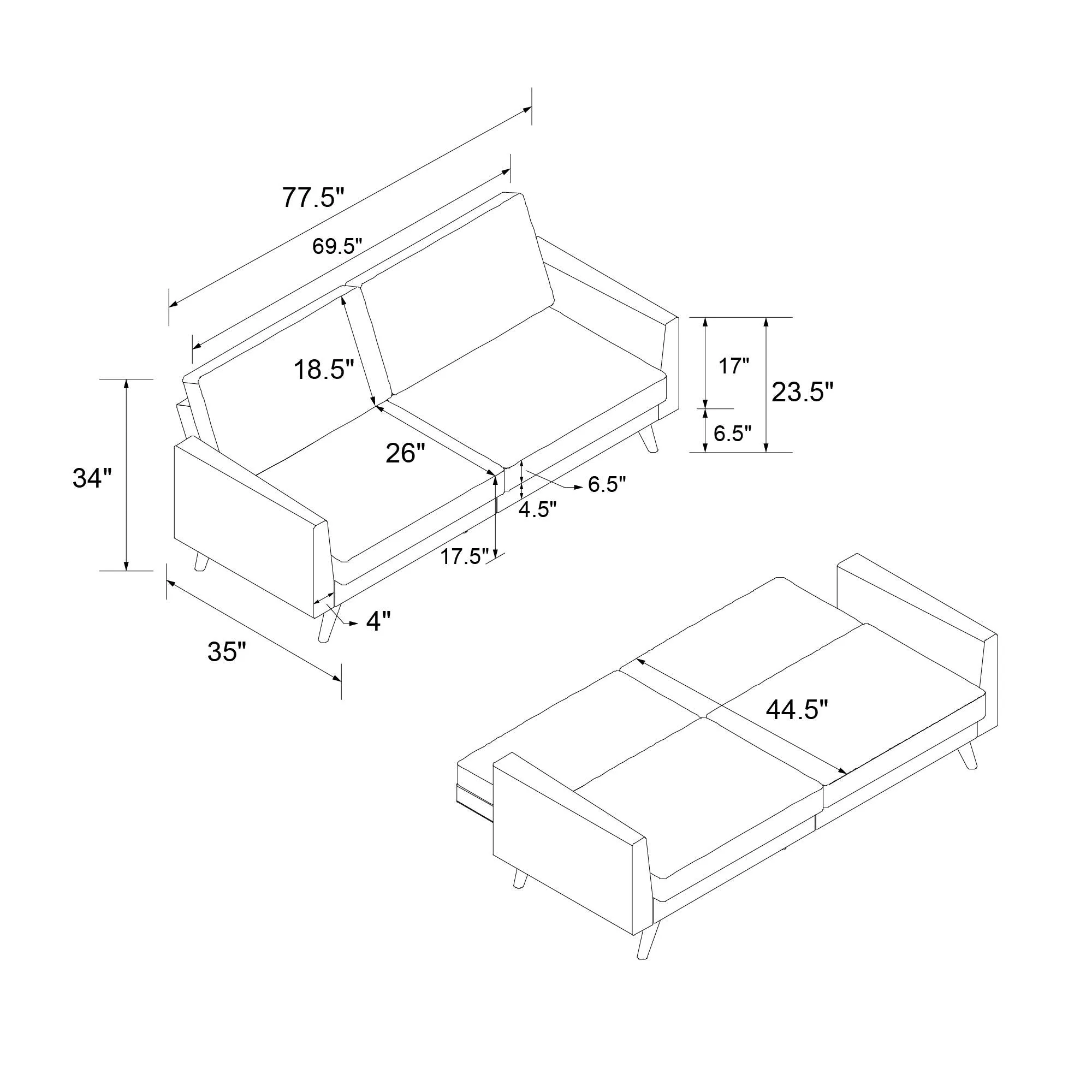 Jules Futon Sofa Bed