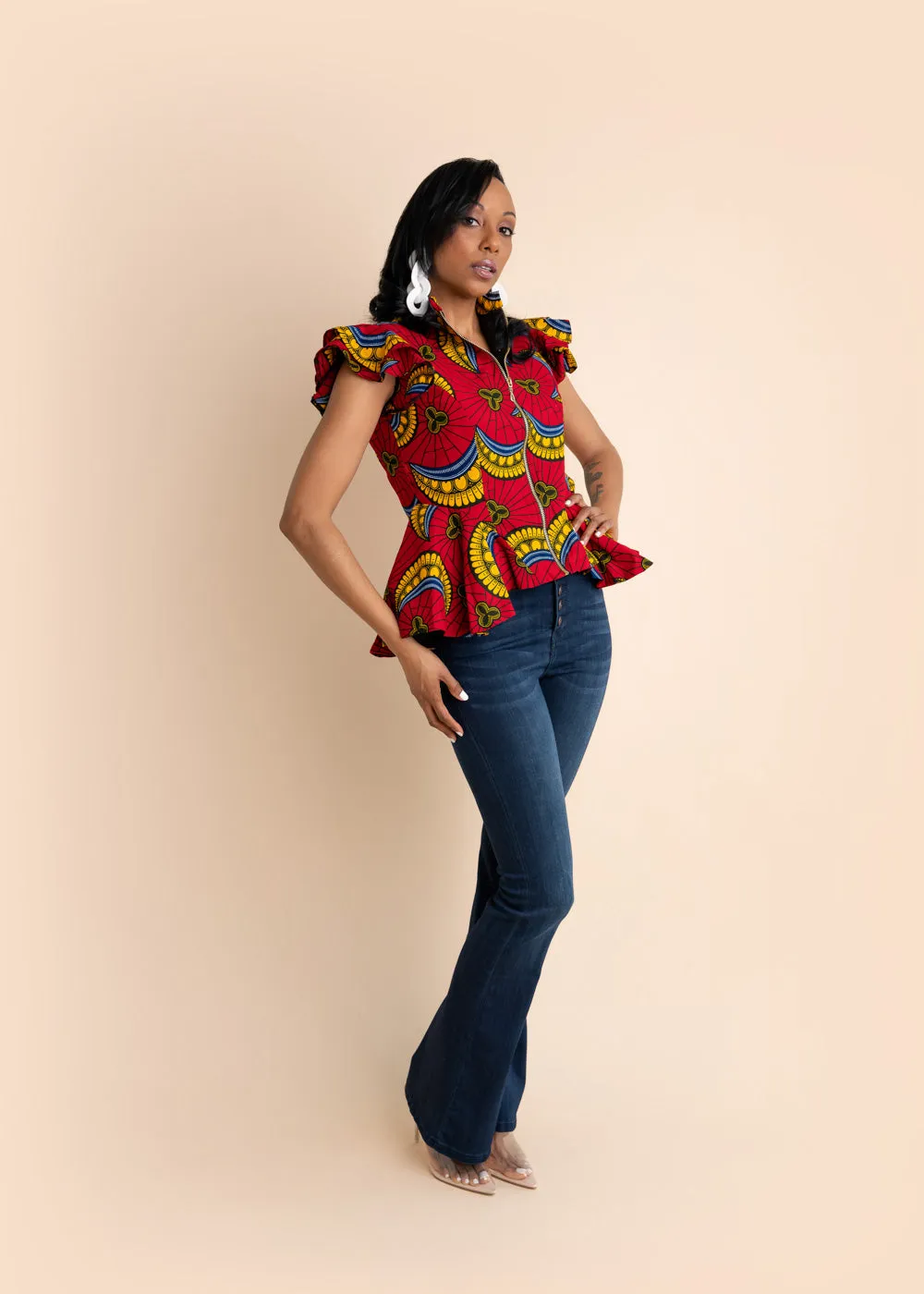 MICAELA African Print Women's Top