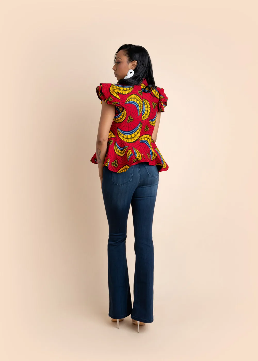 MICAELA African Print Women's Top