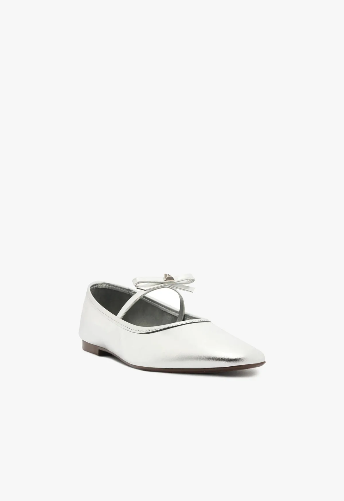 Nancy Metallic Leather Flat