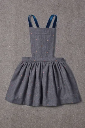 Nellystella Ella Girls Dress - Grey Polka Dot