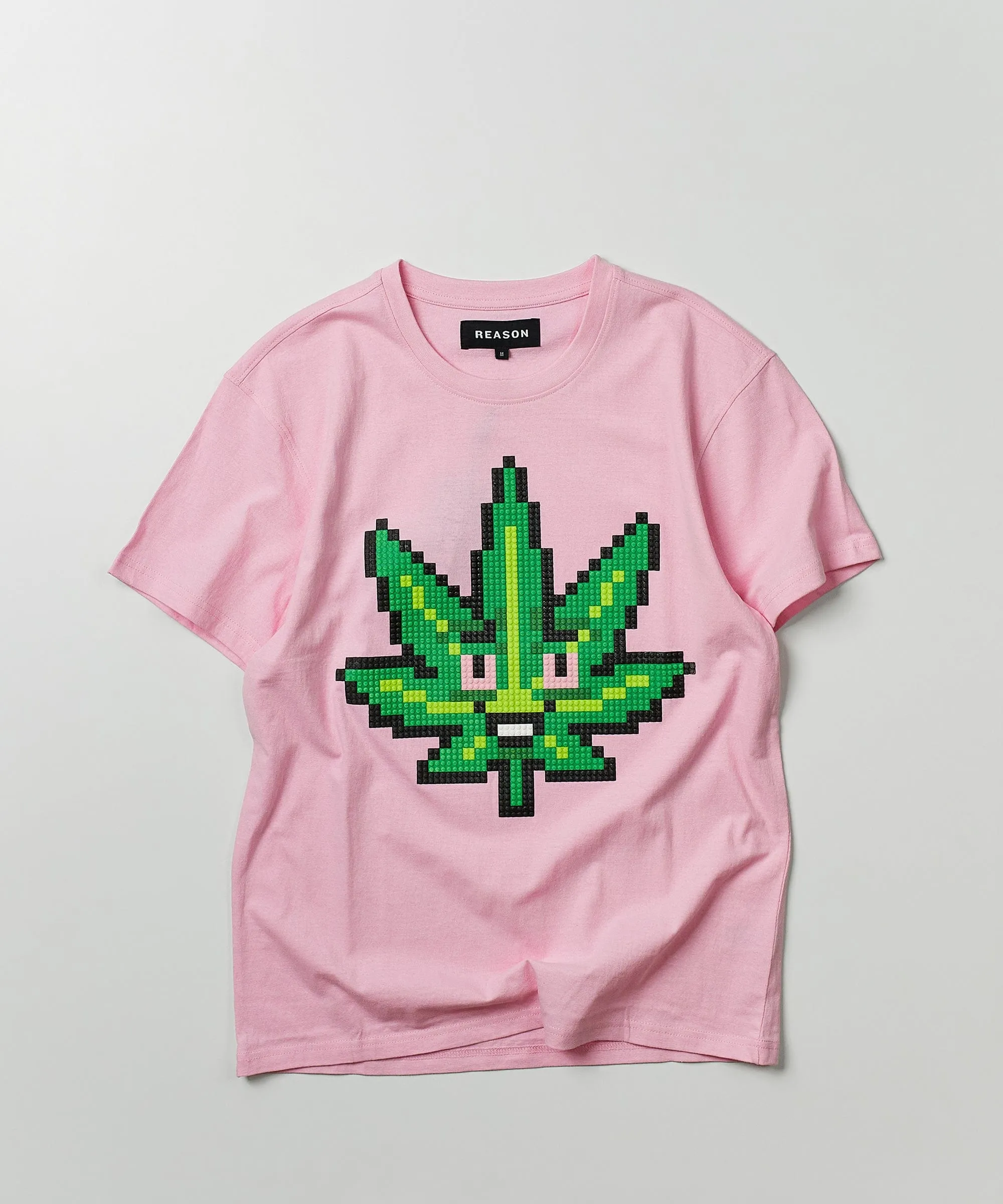 Pixel Leaf Short Sleeve Tee - Pink