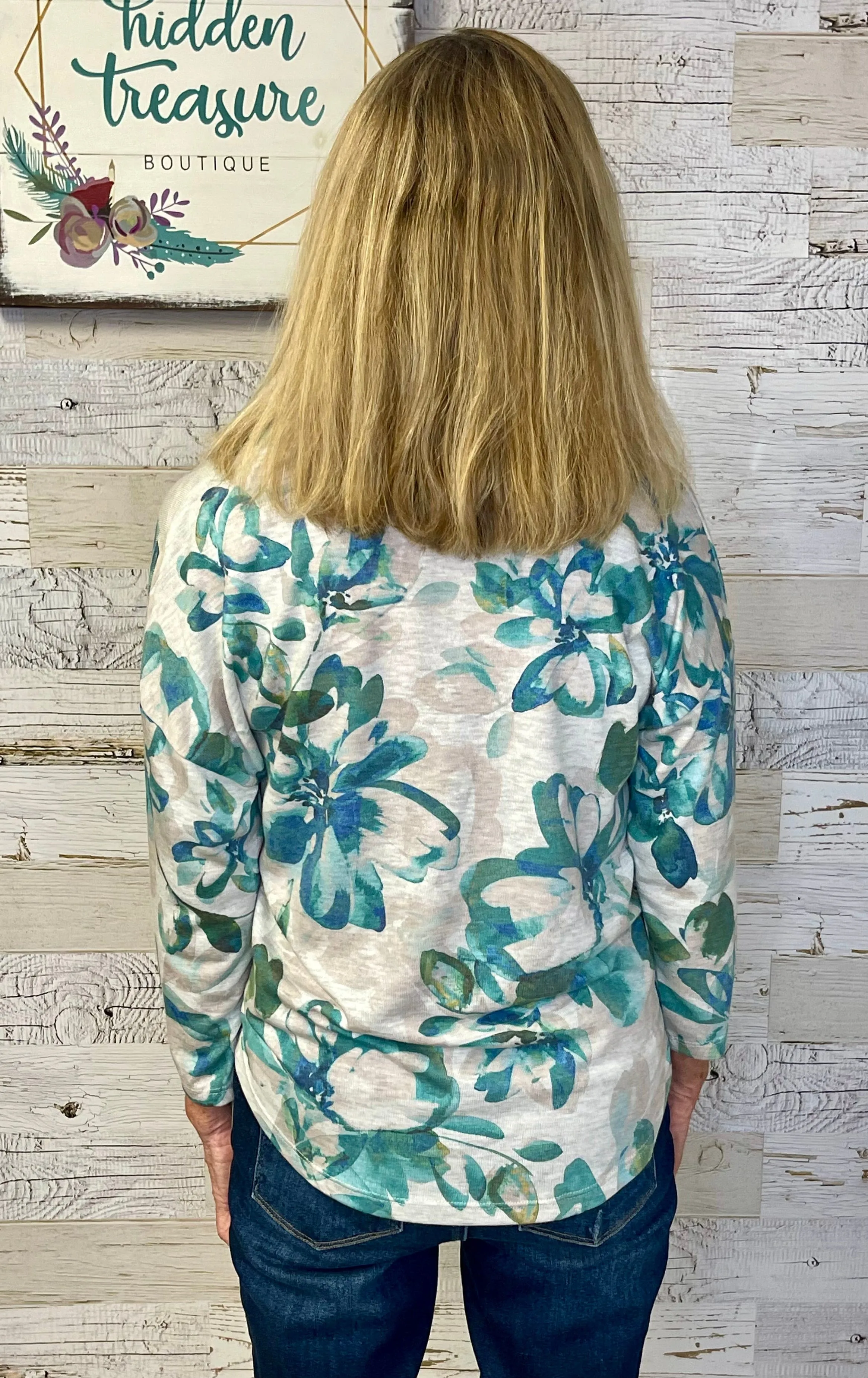 Placement Floral Print Knit Top