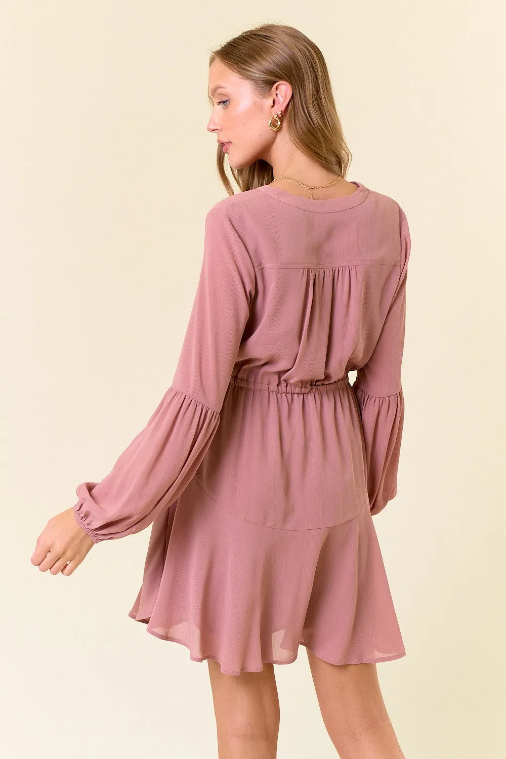 Radiant Vision Long Sleeve Ruffle Mini Dress