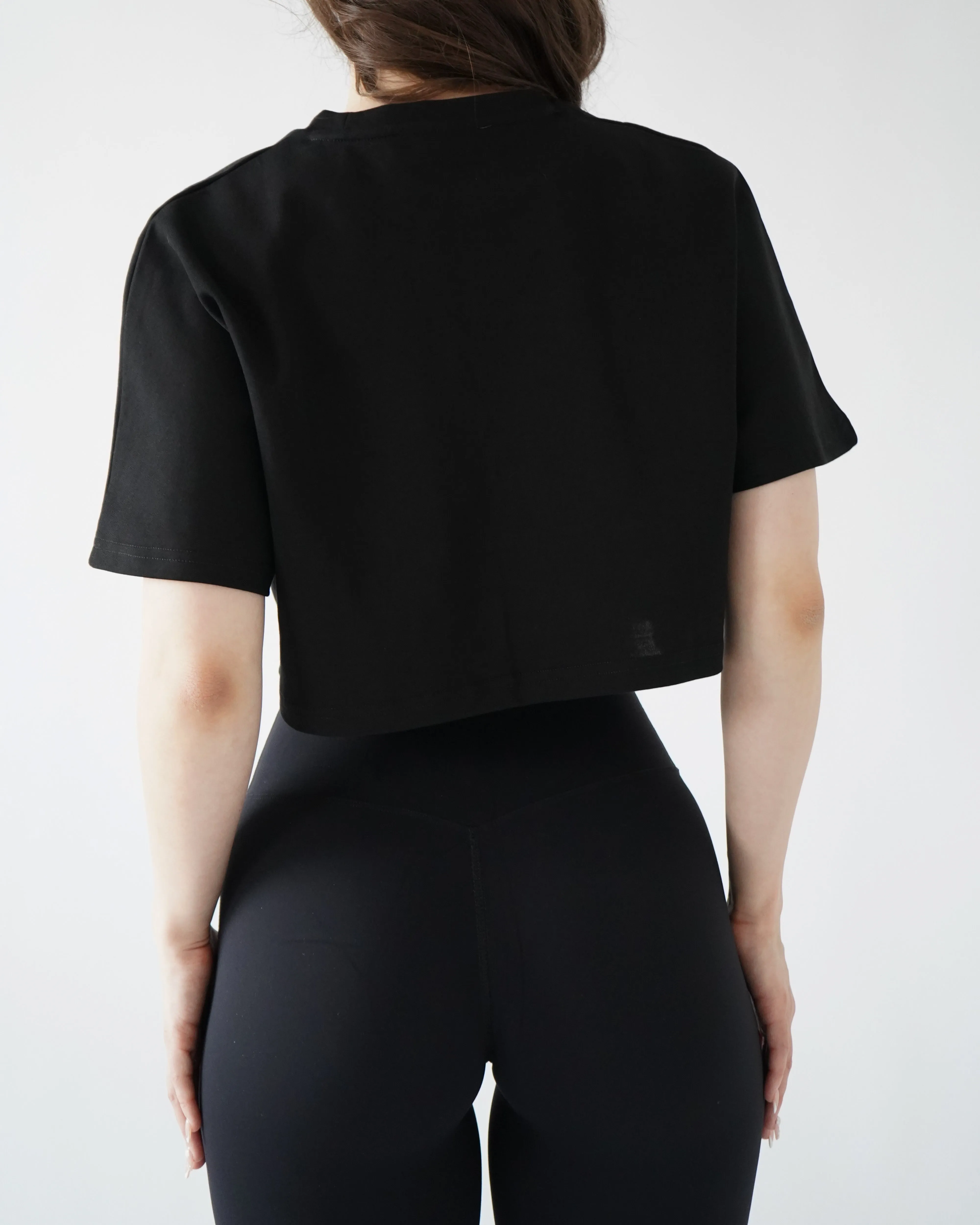 Relaxed Crop Top - Black