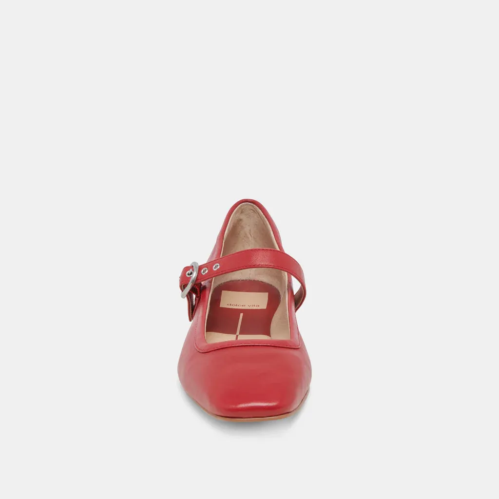 Rodni Ballet Flats- Red Leather