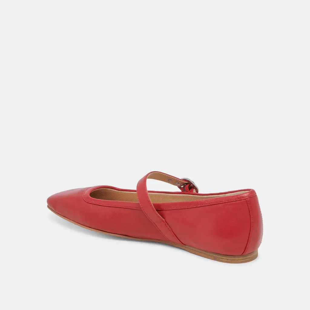 Rodni Ballet Flats- Red Leather