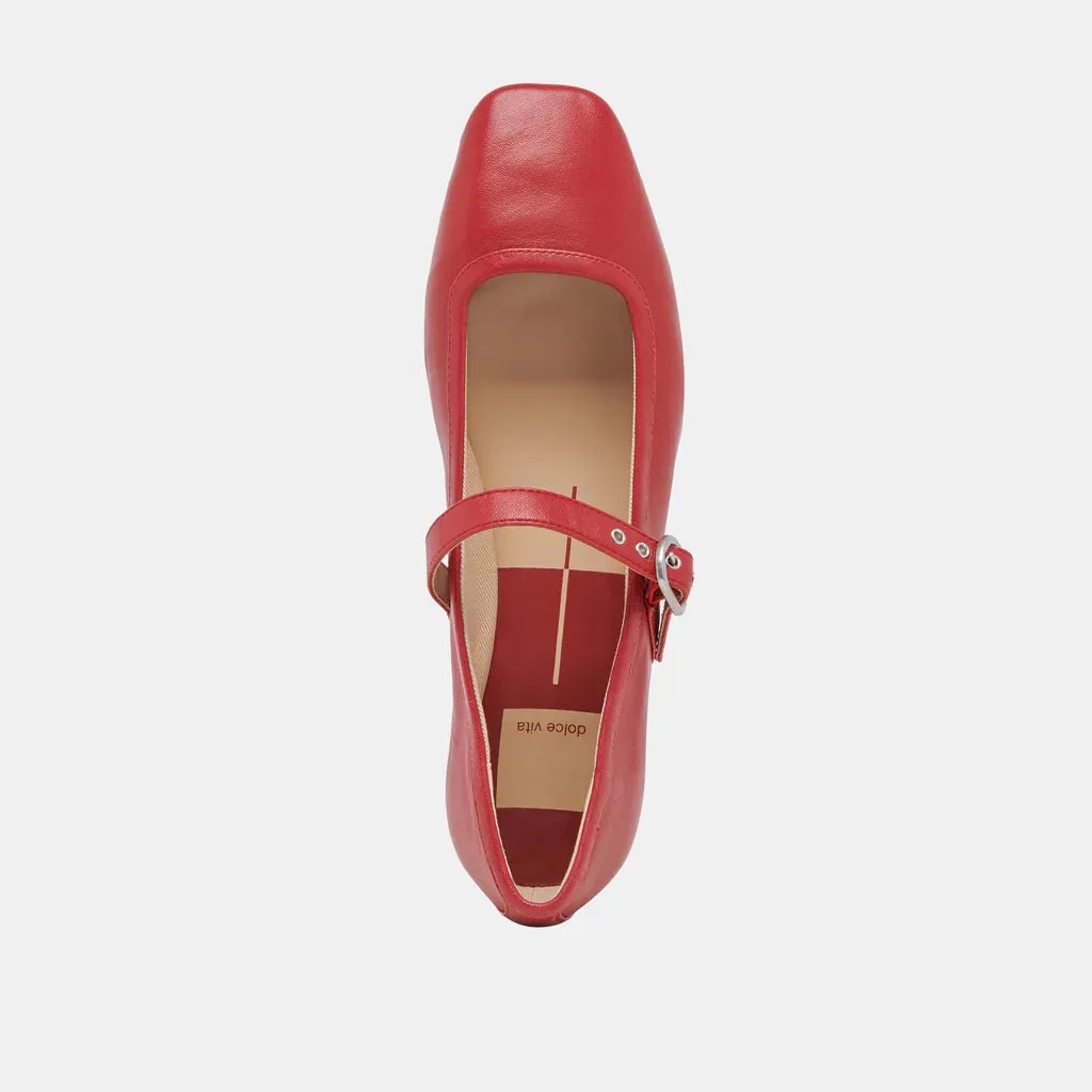 Rodni Ballet Flats- Red Leather