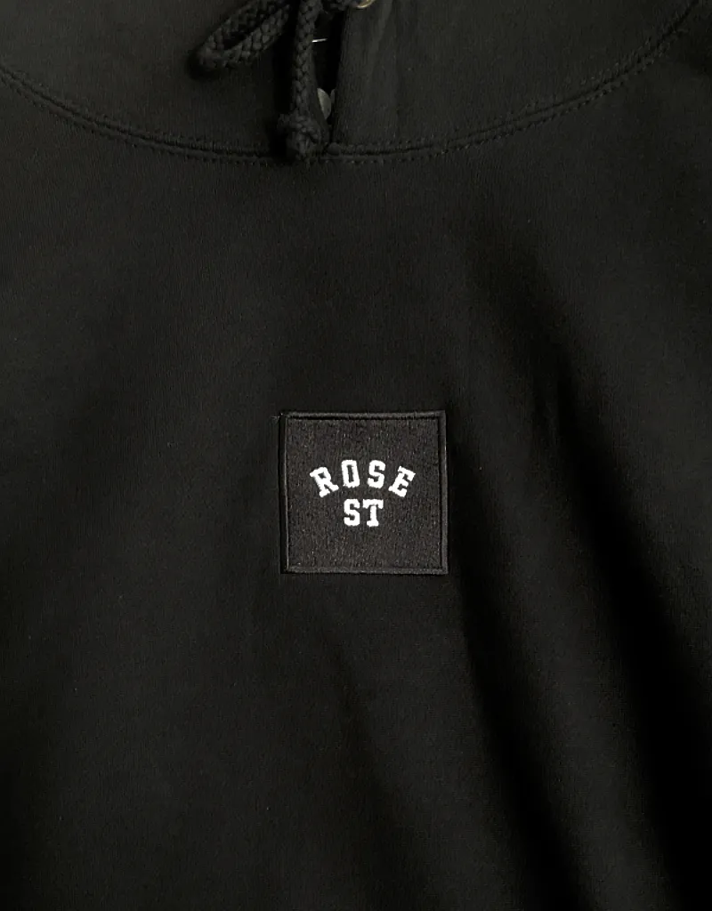 Rose Street Emb Box Logo Hoodie Black