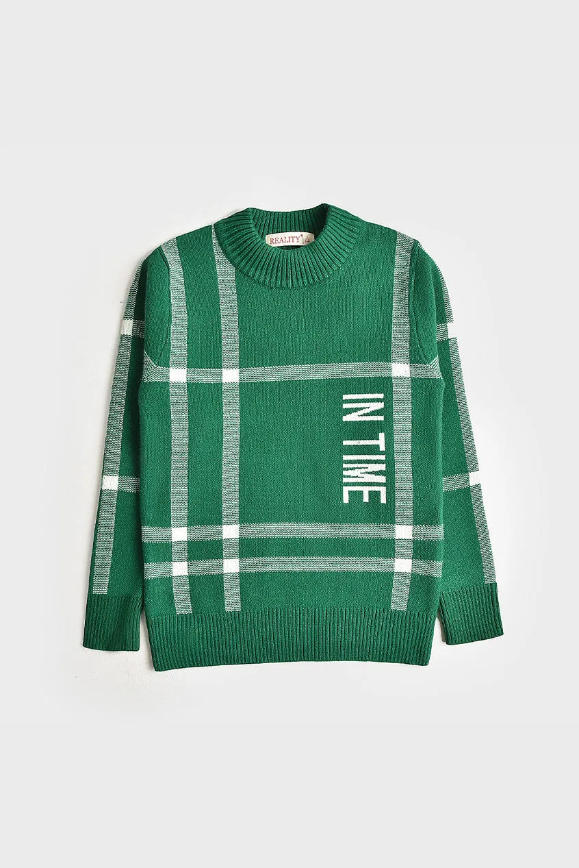 Round Neck Green Sweater