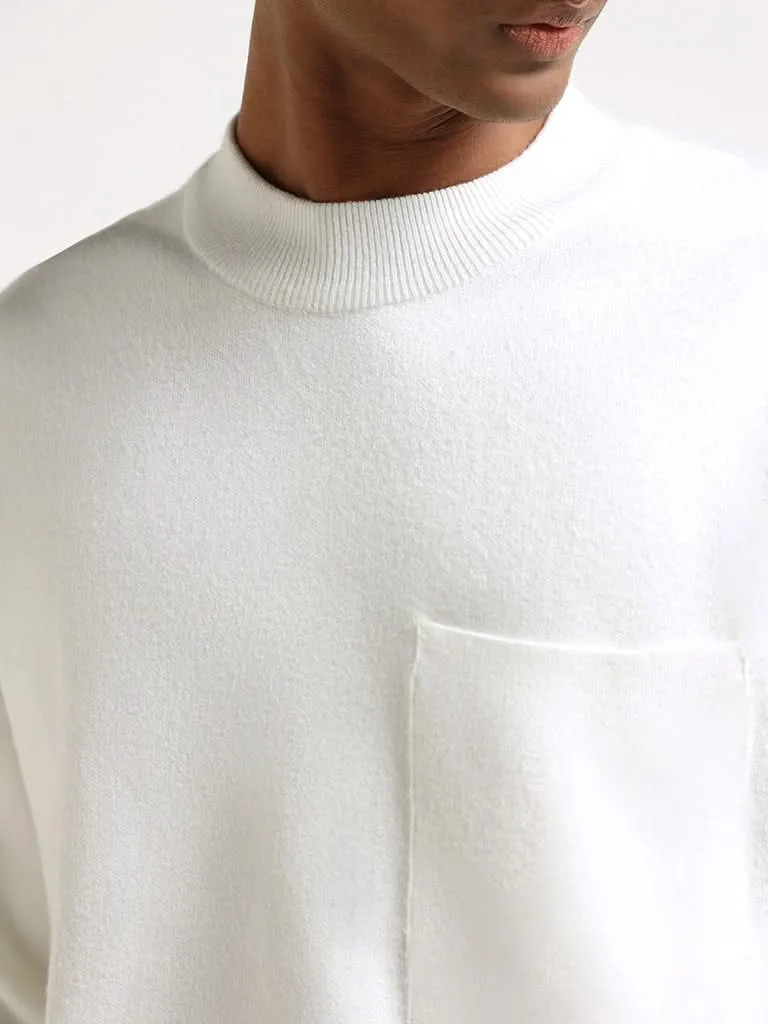 Studiofit White Relaxed Fit Sweater