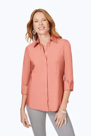 Taylor Pinpoint No Iron 3/4 Sleeve Shirt, Pumpkin Spice