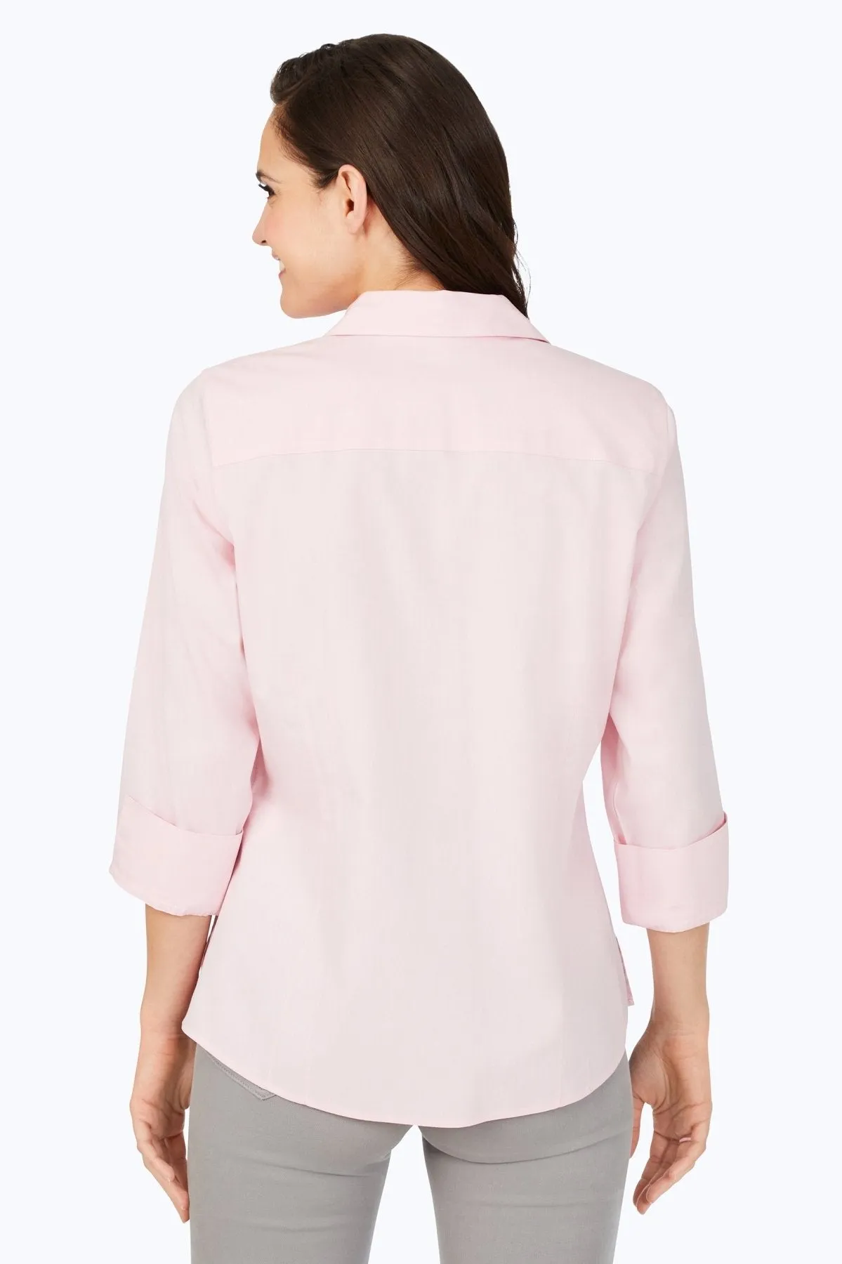 Taylor Pinpoint No Iron 3/4 Sleeve Shirt