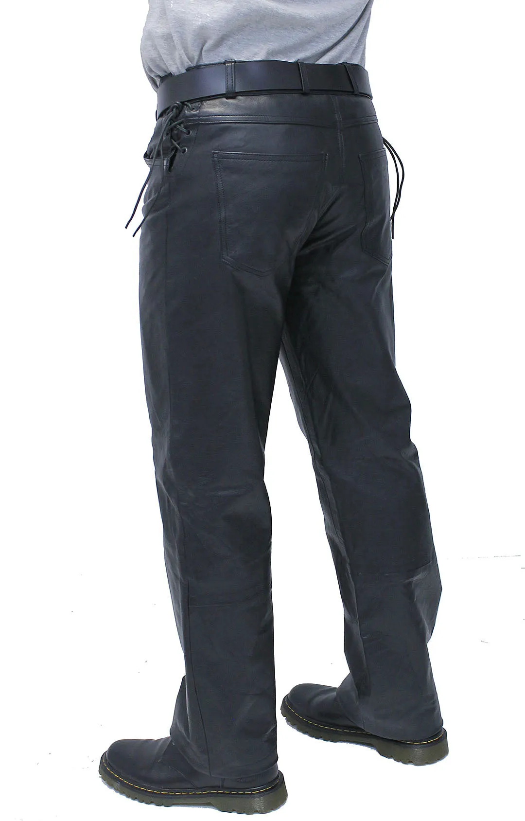 Top Side Lace Leather Pants for Men #MP804LK ()