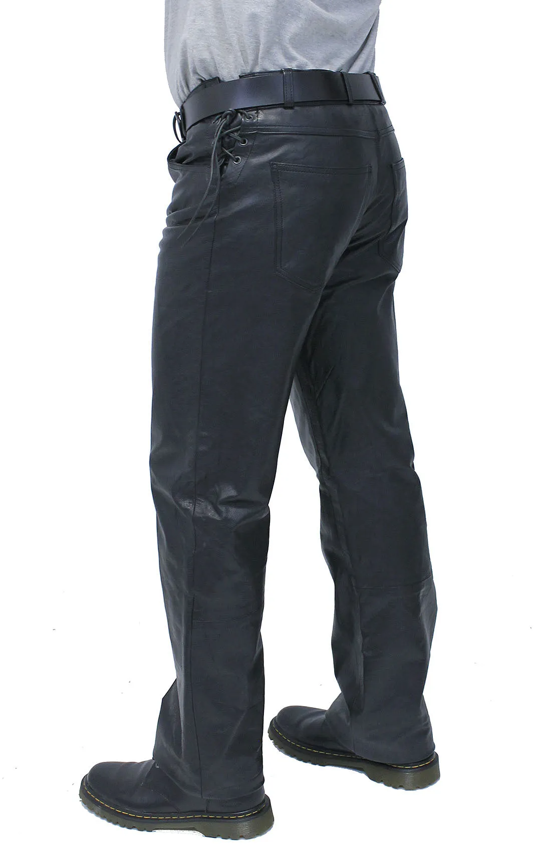 Top Side Lace Leather Pants for Men #MP804LK ()