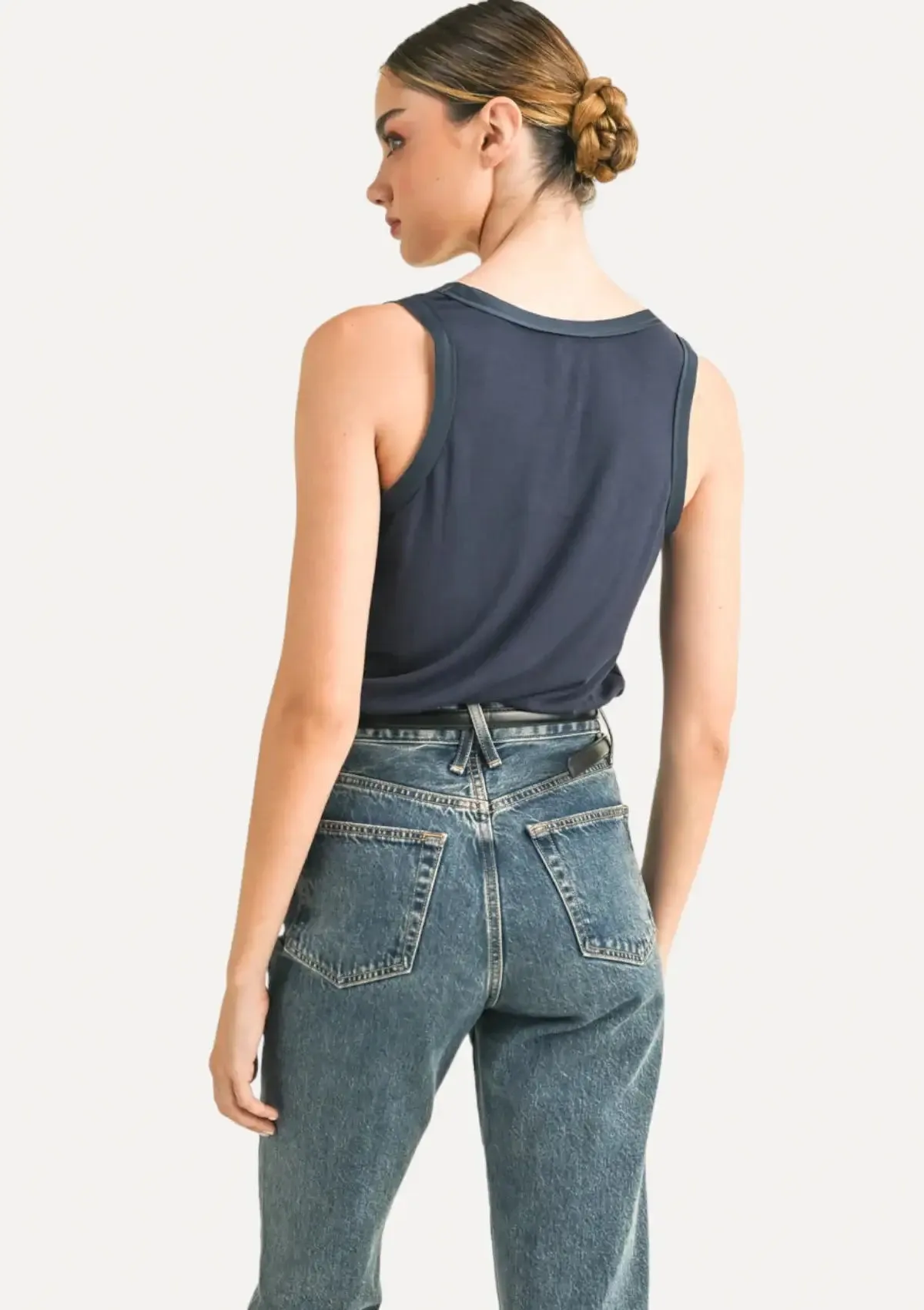 Two-Toned Tank Top - Navy