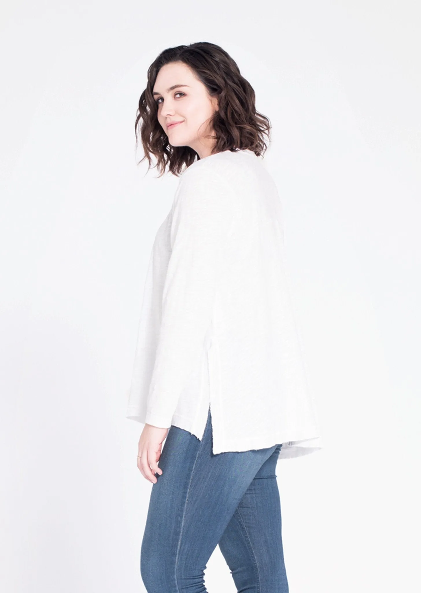 WILT- Asymmetrical Slouchy Tunic in White