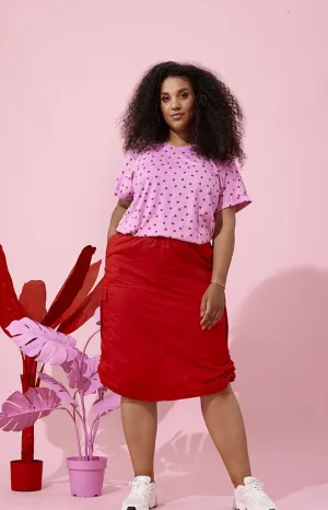 Zhenzi Red Cargo Skirt