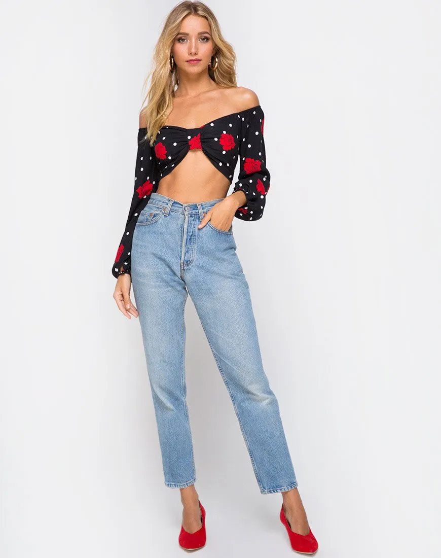 Zuma Crop Top in Cuban Rose